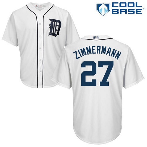 Detroit Tigers #27 Jordan Zimmermann White Cool Base Stitched Youth Jersey Youth