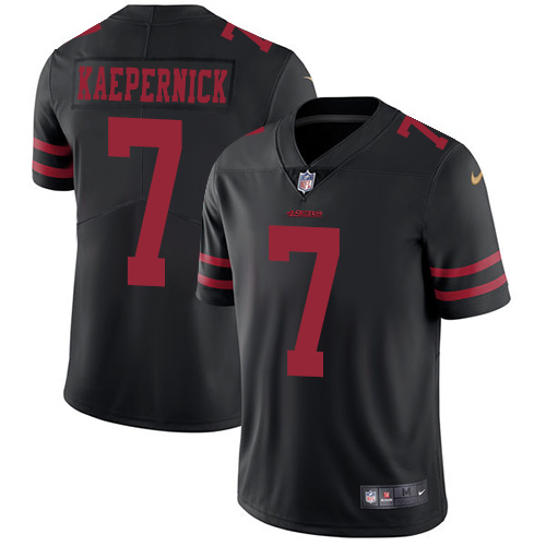 San Francisco 49ers #7 Colin Kaepernick Black Alternate Youth Stitched Vapor Untouchable Limited Jersey Youth