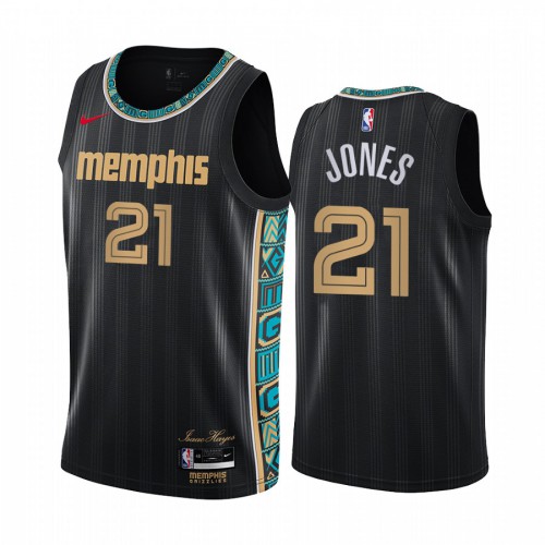 Memphis Grizzlies #21 Tyus Jones Black Swingman 2020-21 City Edition Jersey Mens