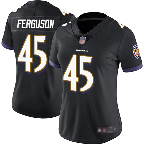 Baltimore Ravens #45 Jaylon Ferguson Black Alternate Women's Stitched Vapor Untouchable Limited Jersey Womens