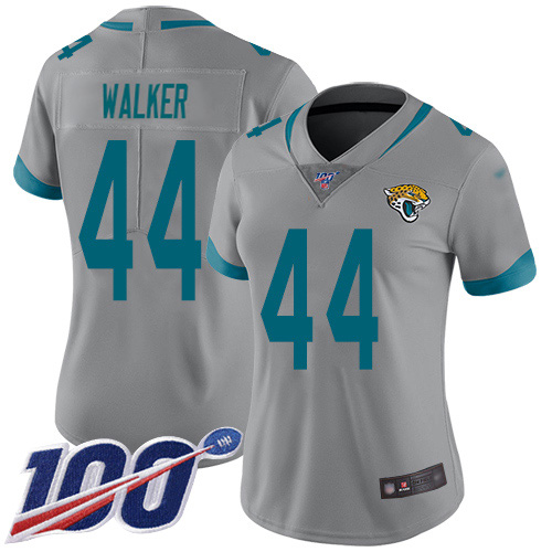 Jaguars #44 Travon Walker Silver Women's Stitched Limited Inverted Legend 100th Season Jersey