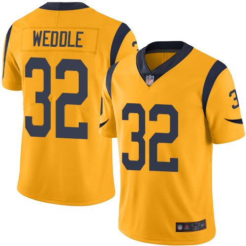 Los Angeles Rams #32 Eric Weddle Gold Men's Stitched Limited Rush Jersey Men's