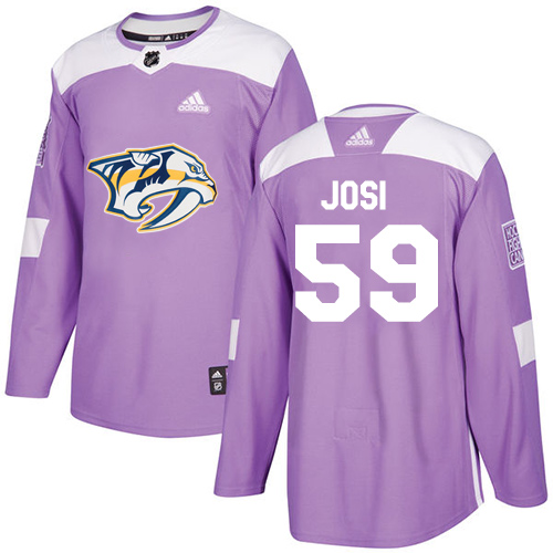 Adidas Nashville Predators #59 Roman Josi Purple Authentic Fights Cancer Stitched Youth Jersey Youth