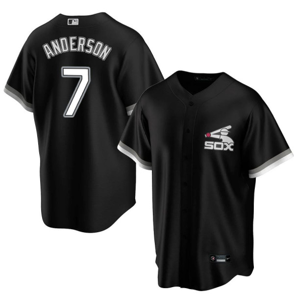 Men's Youth Women's Chicago White Sox 7 Replica Black 2020 Tim Anderson Jersey