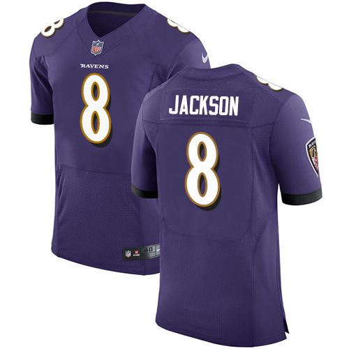 Ravens #8 Lamar Jackson Purple Team Color Men's Stitched Vapor Untouchable Elite Jersey