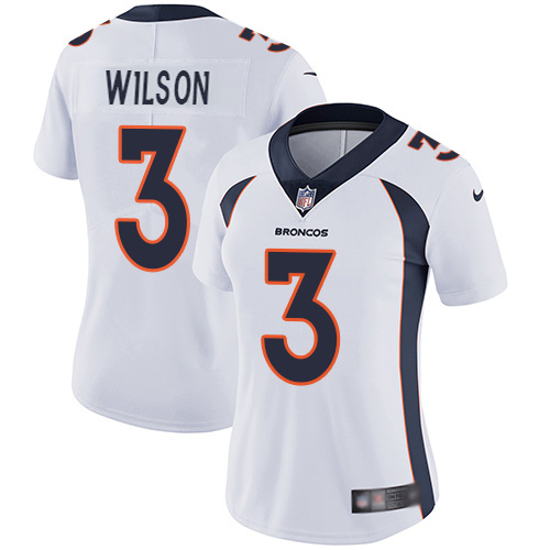 Broncos #3 Russell Wilson White Women's Stitched Vapor Untouchable Limited Jersey