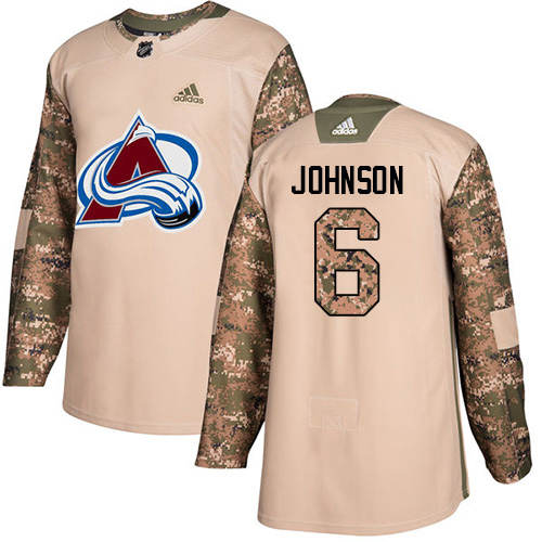 Adidas Colorado Avalanche #6 Erik Johnson Camo Youth Authentic 2017 Veterans Day Stitched Jersey Youth