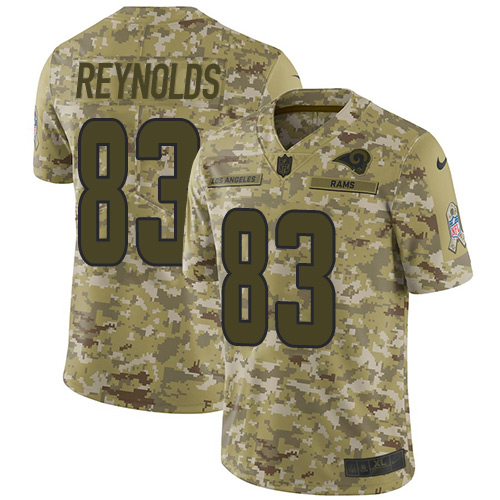 Los Angeles Rams #83 Josh Reynolds Camo Men's Stitched Limited 2018 Salute To Service Jersey Men's