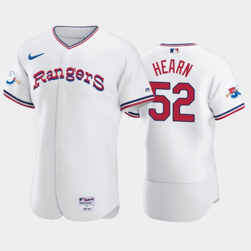 Texas Texas Rangers #52 Taylor Hearn 1972 Throwback 50th Anniversary Authentic Men's Jersey - White Men's