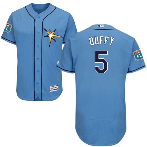 Tampa Bay Rays #5 Matt Duffy Light Blue Flexbase Authentic Collection Stitched Jersey Men's
