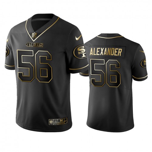San Francisco 49ers #56 Kwon Alexander Black Golden Limited Edition Stitched Jersey Men's