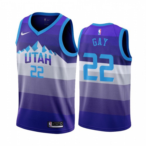 Utah Jazz #22 Rudy Gay Womens Hardwood Classic Jersey Purple Womens