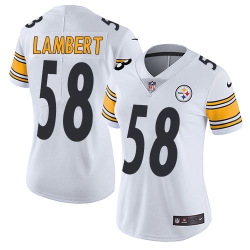 Pittsburgh Steelers #58 Jack Lambert White Women's Stitched Vapor Untouchable Limited Jersey Womens