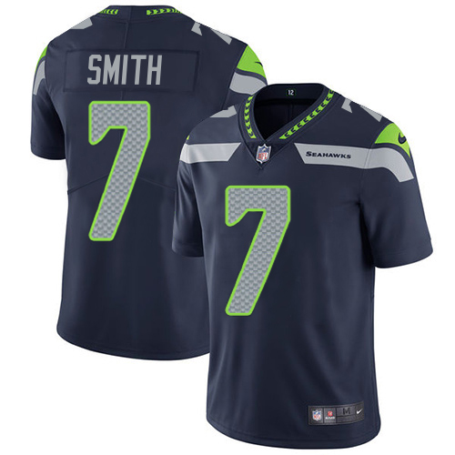 Seahawks #7 Geno Smith Steel Blue Team Color Men's Stitched Vapor Untouchable Limited Jersey