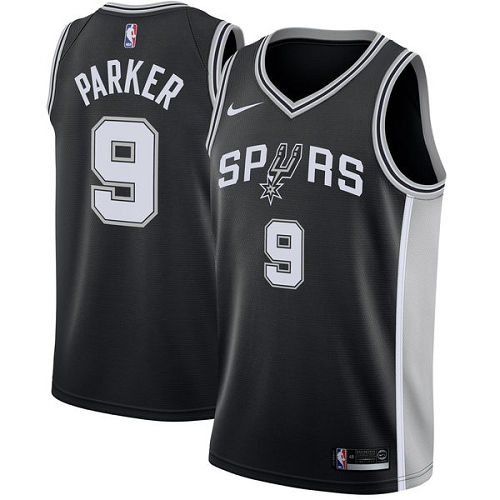 San Antonio Spurs #9 Tony Parker Black Youth Swingman Icon Edition Jersey Youth