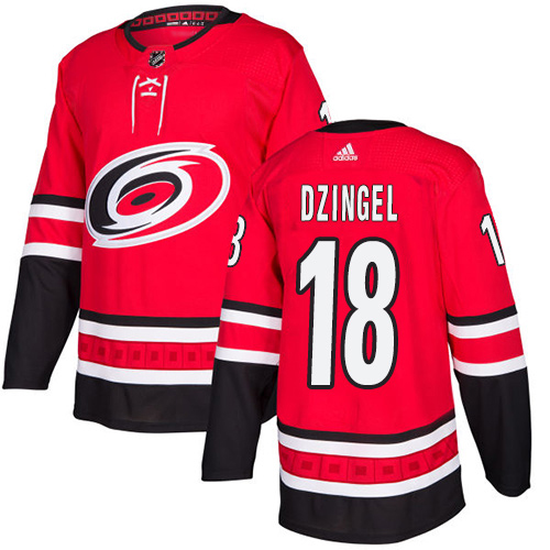 Adidas Carolina Hurricanes #18 Ryan Dzingel Red Home Authentic Stitched Jersey Men's