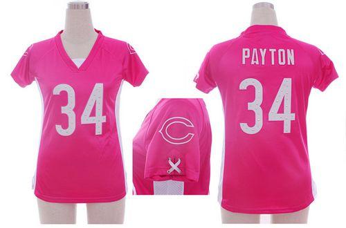 Bears #34 Walter Payton Pink Draft Him Name & Number Top Women's Stitched Elite Jersey