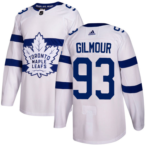 Adidas Maple Toronto Maple Leafs #93 Doug Gilmour White Authentic 2018 Stadium Series Stitched Jersey Men's