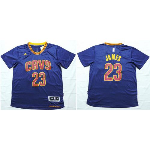Cleveland Cavaliers #23 LeBron James Navy Blue Short Sleeve Stitched Jersey Mens