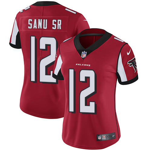 Atlanta Falcons #12 Mohamed Sanu Sr Red Team Color Women's Stitched Vapor Untouchable Limited Jersey Womens