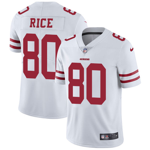 49ers #80 Jerry Rice White Men's Stitched Vapor Untouchable Limited Jersey