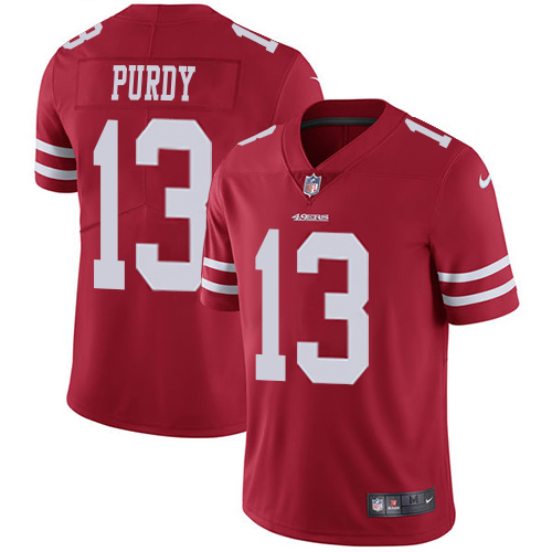 49ers #13 Brock Purdy Red Team Color Youth Stitched Vapor Untouchable Limited Jersey