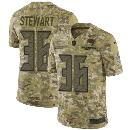 Tampa Bay Buccaneers #36 M.J. Stewart Camo Youth Stitched Limited 2018 Salute To Service Jersey Youth