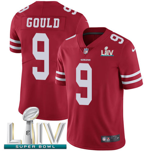 San Francisco 49ers #9 Robbie Gould Red Super Bowl LIV 2020 Team Color Men's Stitched Vapor Untouchable Limited Jersey Men's