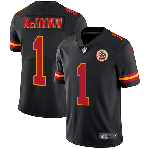 Chiefs #1 Jerick McKinnon Black Men's Stitched Limited Rush Jersey