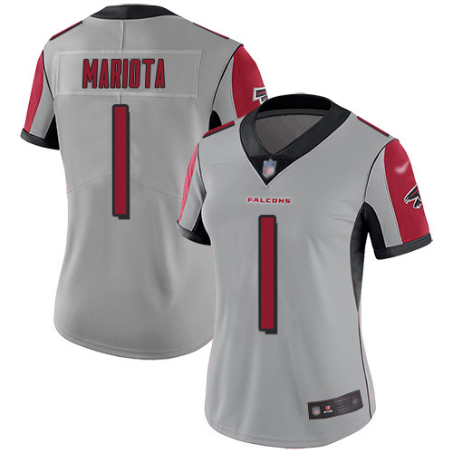Falcons #1 Marcus Mariota Silver Stitched Women's Limited Inverted Legend Jersey