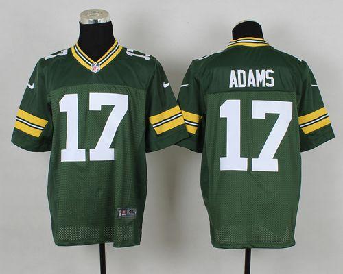 Packers #17 Davante Adams Green Team Color Men's Stitched Elite Jersey
