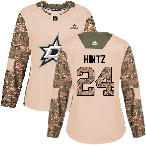 Adidas Dallas Stars #24 Roope Hintz Camo Authentic 2017 Veterans Day Women's Stitched Jersey Womens