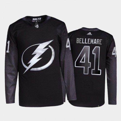 Adidas Tampa Bay Lightning #41 Pierre-Edouard Bellemare Men's 2021-22 Alternate Authentic Jersey - Black Men's