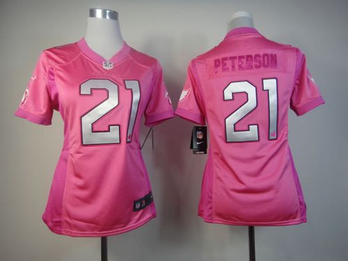 Cardinals #21 Patrick Peterson Pink Women's Be Luv'd Stitched Elite Jersey