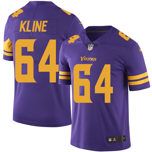 Minnesota Vikings #64 Josh Kline Purple Men's Stitched Limited Rush Jersey Men's
