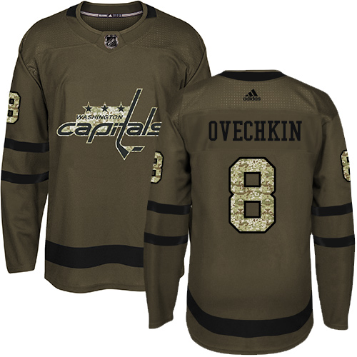 Adidas Washington Capitals #8 Alex Ovechkin Green Salute to Service Stitched Youth Jersey Youth
