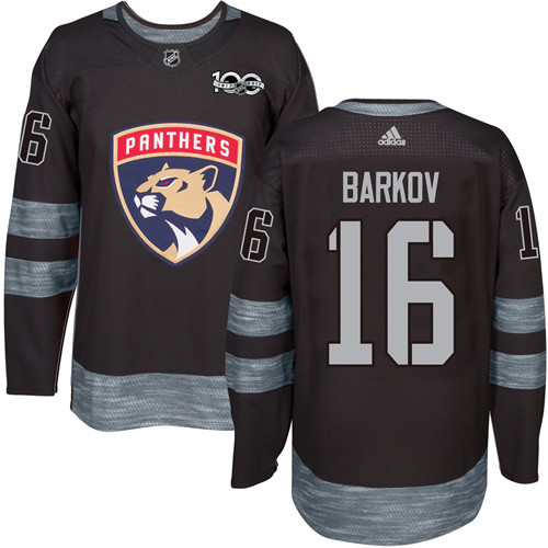 Adidas Florida Panthers #16 Aleksander Barkov Black 1917-2017 100th Anniversary Stitched Jersey Men's