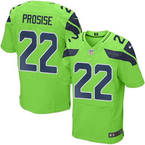 Seattle Seahawks #22 C. J. Prosise Green Men's Stitched Elite Rush Jersey Men's