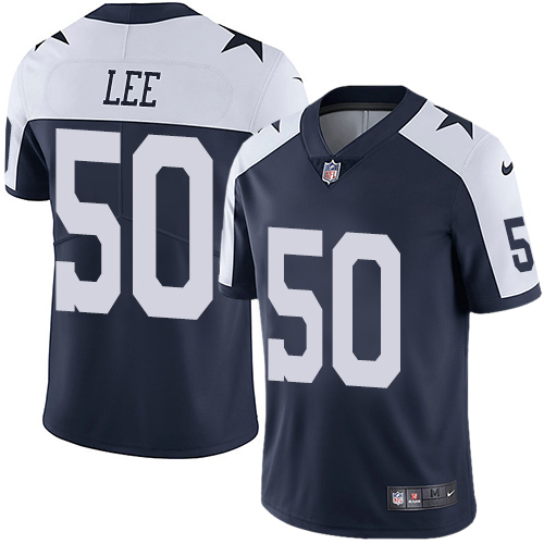 Dallas Cowboys #50 Sean Lee Navy Blue Thanksgiving Men's Stitched Vapor Untouchable Limited Throwback Jersey Men's