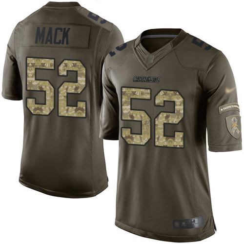 Chargers #52 Khalil Mack Green Youth Stitched Limited 2015 Salute To Service Jersey
