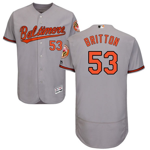 Baltimore Orioles #53 Zach Britton Grey Flexbase Authentic Collection Stitched Jersey Men's