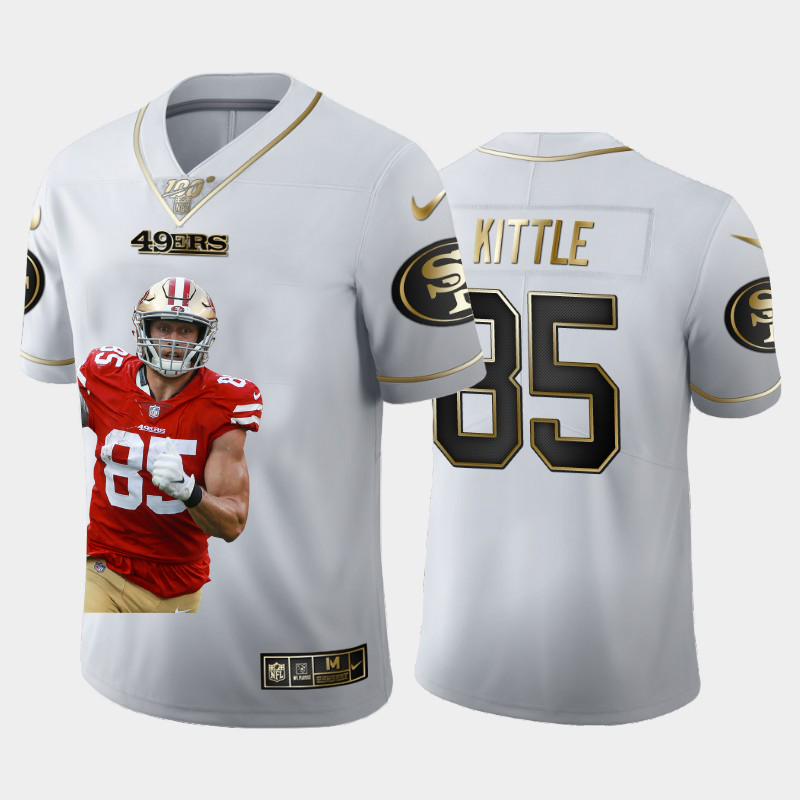 San Francisco 49ers #85 George Kittle Team Hero 1 Vapor Limited 100 Jersey White Golden