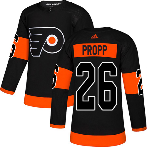 Adidas Philadelphia Flyers #26 Brian Propp Black Alternate Authentic Stitched Jersey Men's
