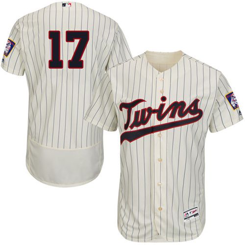 Minnesota Twins #17 Jose Berrios Cream(Black Strip) Flexbase Authentic Collection Stitched Jersey Men's