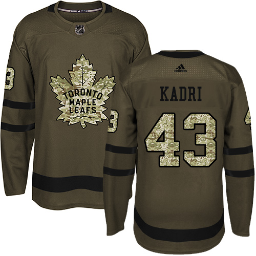 Adidas Maple Toronto Maple Leafs #43 Nazem Kadri Green Salute to Service Stitched Youth Jersey Youth