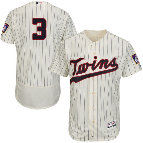 Minnesota Twins #3 Harmon Killebrew Cream Strip Flexbase Authentic Collection Stitched Jersey Men's