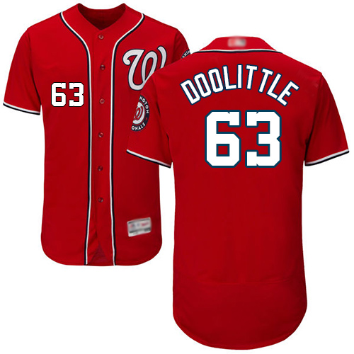 Washington Nationals #63 Sean Doolittle Red Flexbase Authentic Collection Stitched Jersey Men's