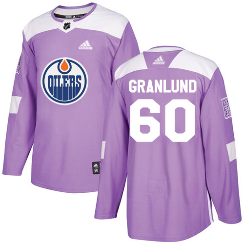 Adidas Edmonton Oilers #60 Markus Granlund Purple Authentic Fights Cancer Stitched Youth Jersey Youth