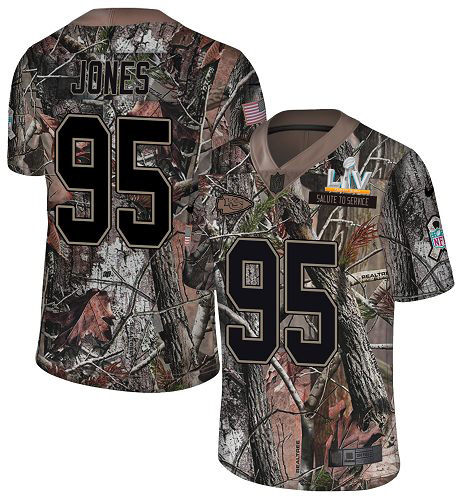 Chiefs #95 Chris Jones Camo Men's Super Bowl LV Bound Stitched Limited Rush Realtree Jersey