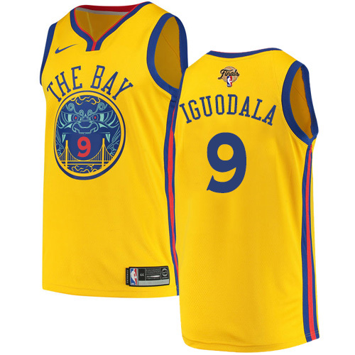 Golden State Warriors #9 Andre Iguodala Gold 2022 Finals Swingman City Edition Jersey Mens